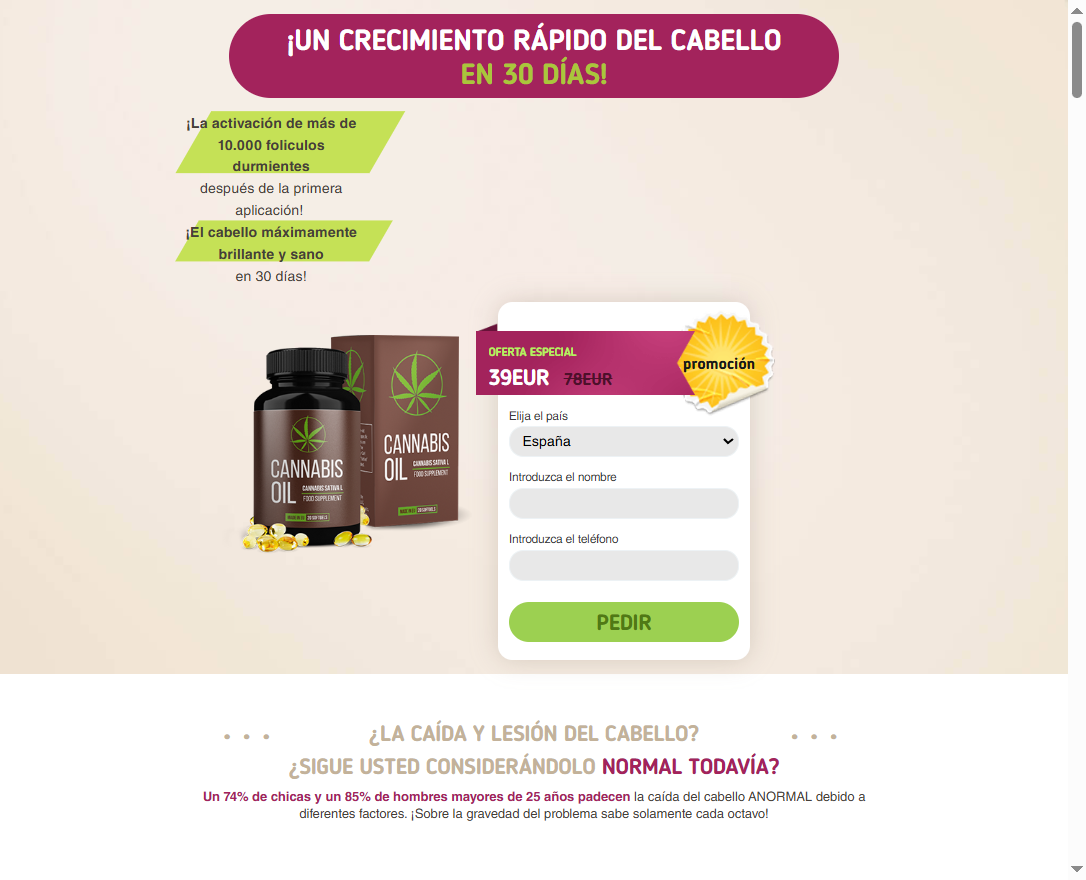 Imagen de cannabis oil en España