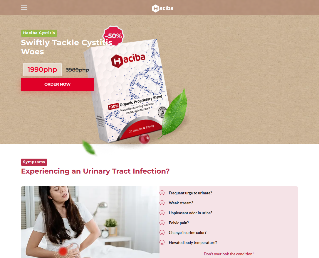 Haciba Cystitis product packaging