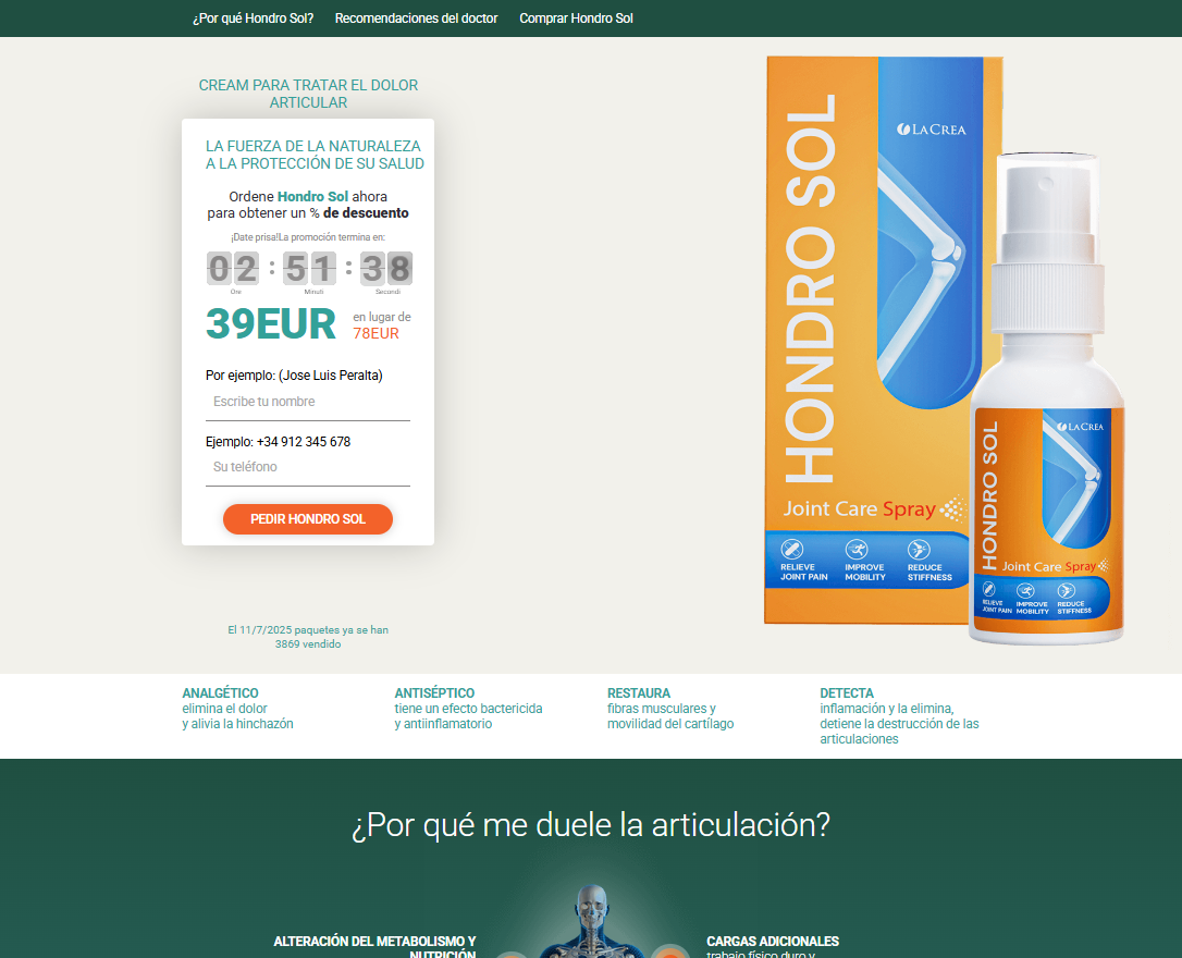 Imagen de Hondro Sol en uso inicial