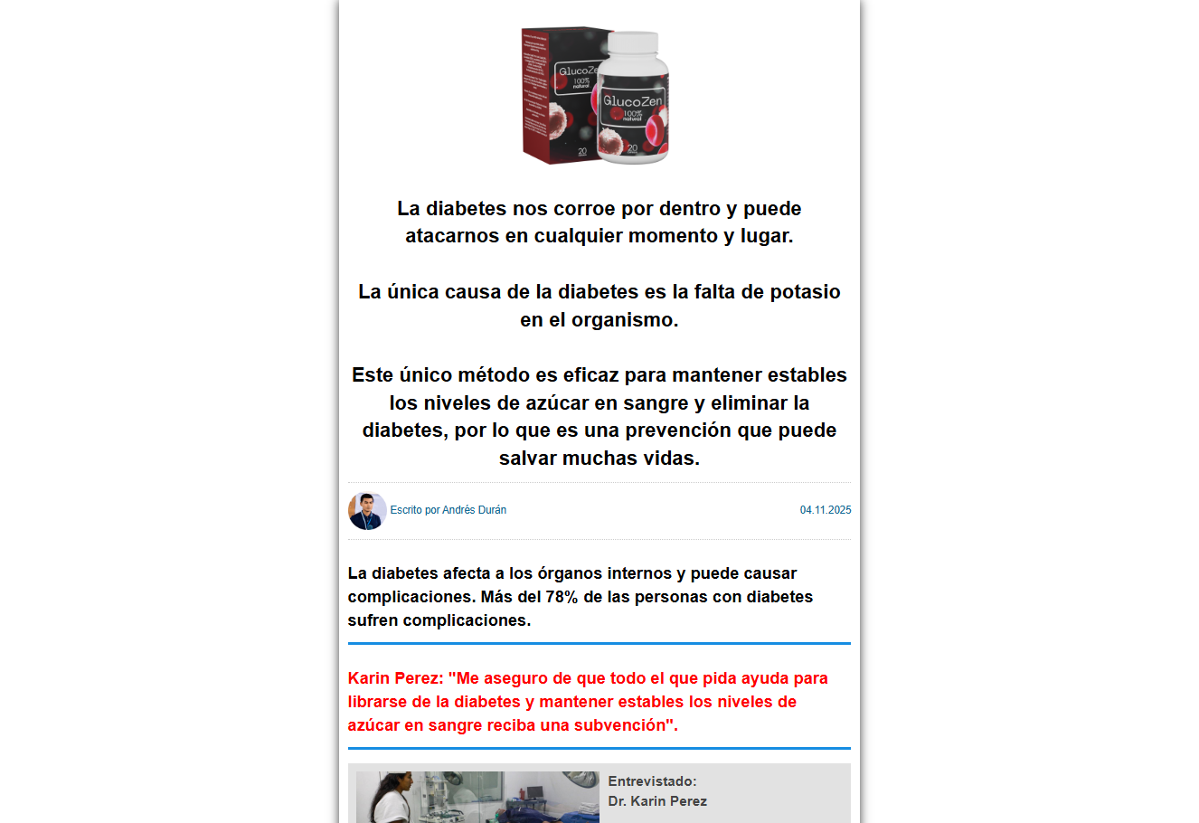 Imagen de GlucoZen para control de glucosa