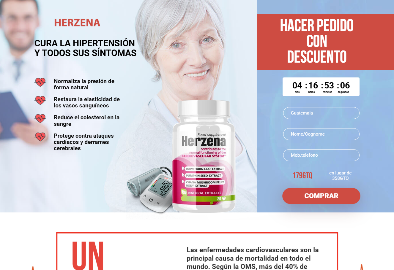 Imagen de Herzena destacando beneficios