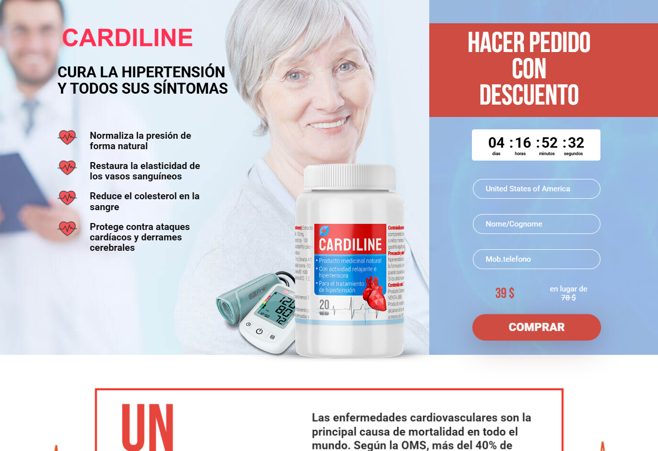 Cardiline product image showing supplement bottle