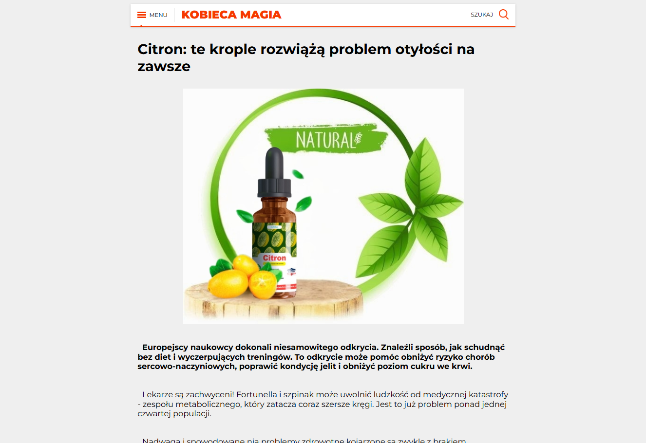 Oryginalny Citron – opakowanie produktu
