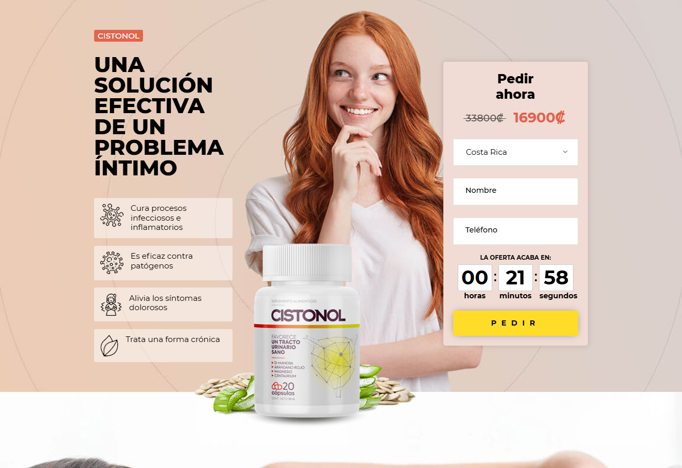 Imagen de Cistonol para salud urinaria