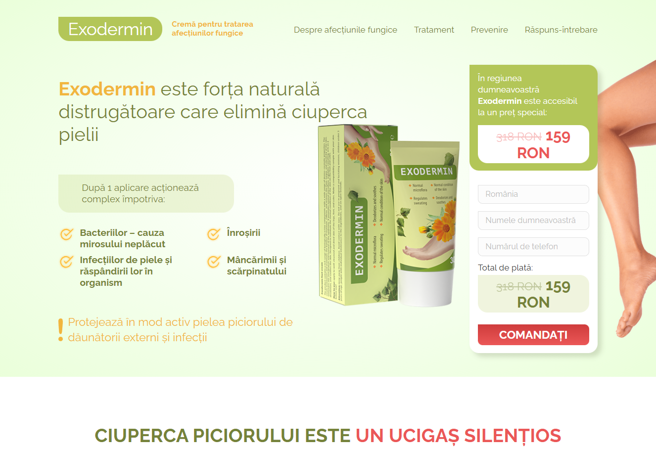 Imagine Exodermin - prima pagină produs