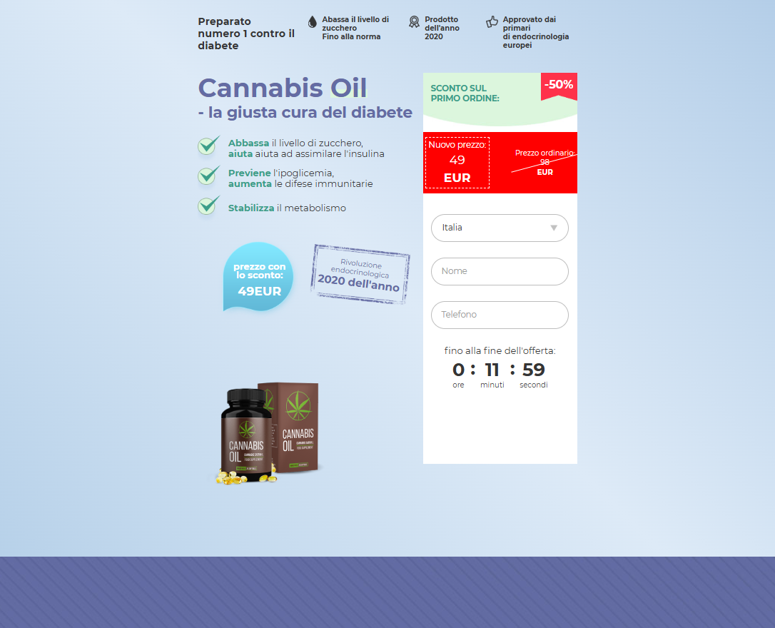 Prodotto Olio di Cannabis Originale