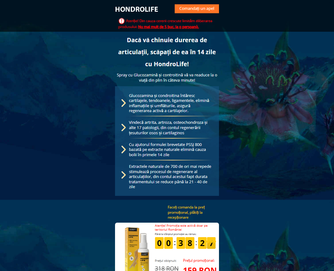 Imagine Hondrolife - Beneficii pentru articulații